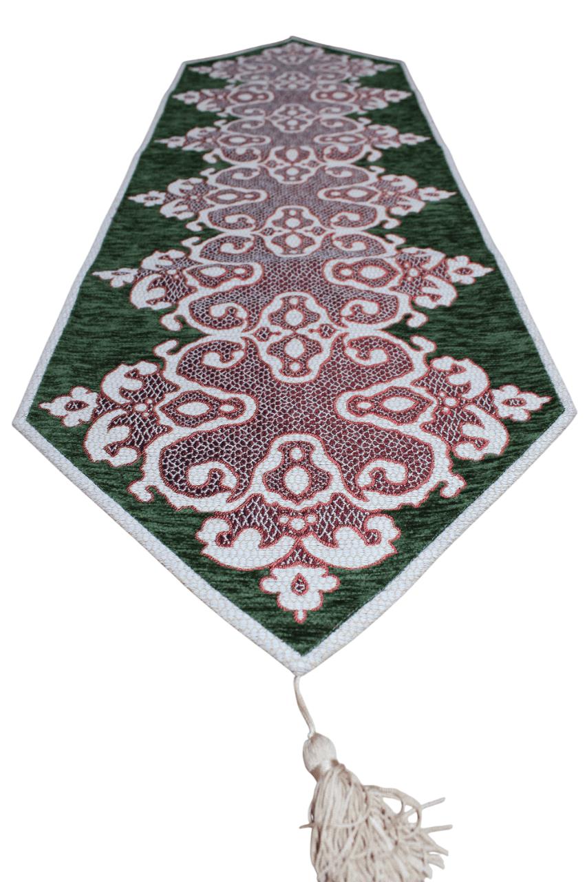 BELIEVE BUTİK DANTEL JAKARLI DOKUMA GOBLEN  ŞÖNİLLİ DEKORATİF YILBAŞI RUNNER 40*135