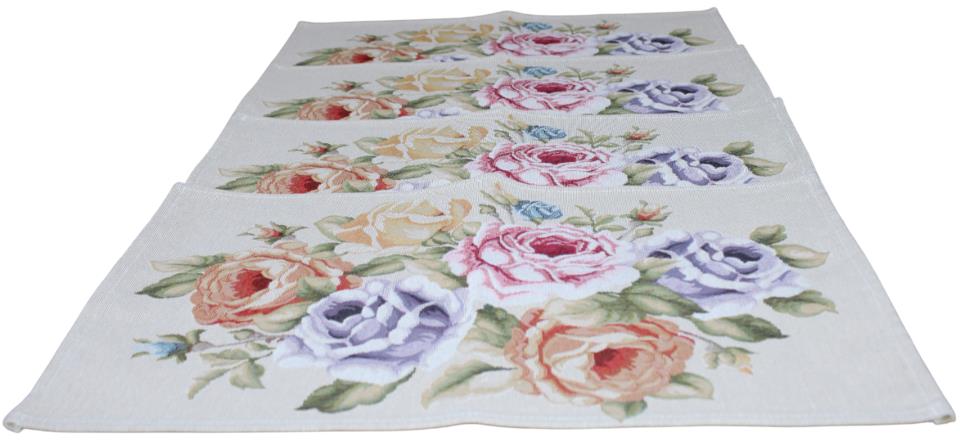 BELIEVE CAROLİNE JAKARLI DOKUMA GOBLEN DEKORATİF  AMERİKAN SERVİSİ 4LÜ 35*50