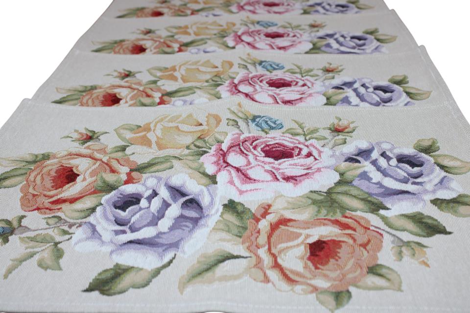 BELIEVE CAROLİNE JAKARLI DOKUMA GOBLEN DEKORATİF  AMERİKAN SERVİSİ 4LÜ 35*50