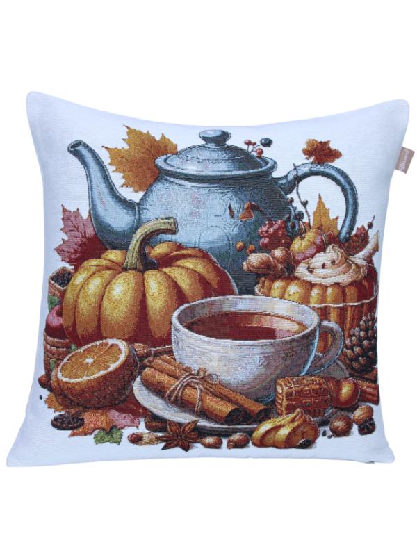 BELIEVE ÇAYDANLIK TARÇIN JAKARLI DOKUMA GOBLEN DEKORATİF SONBAHAR KIRLENT 45*45