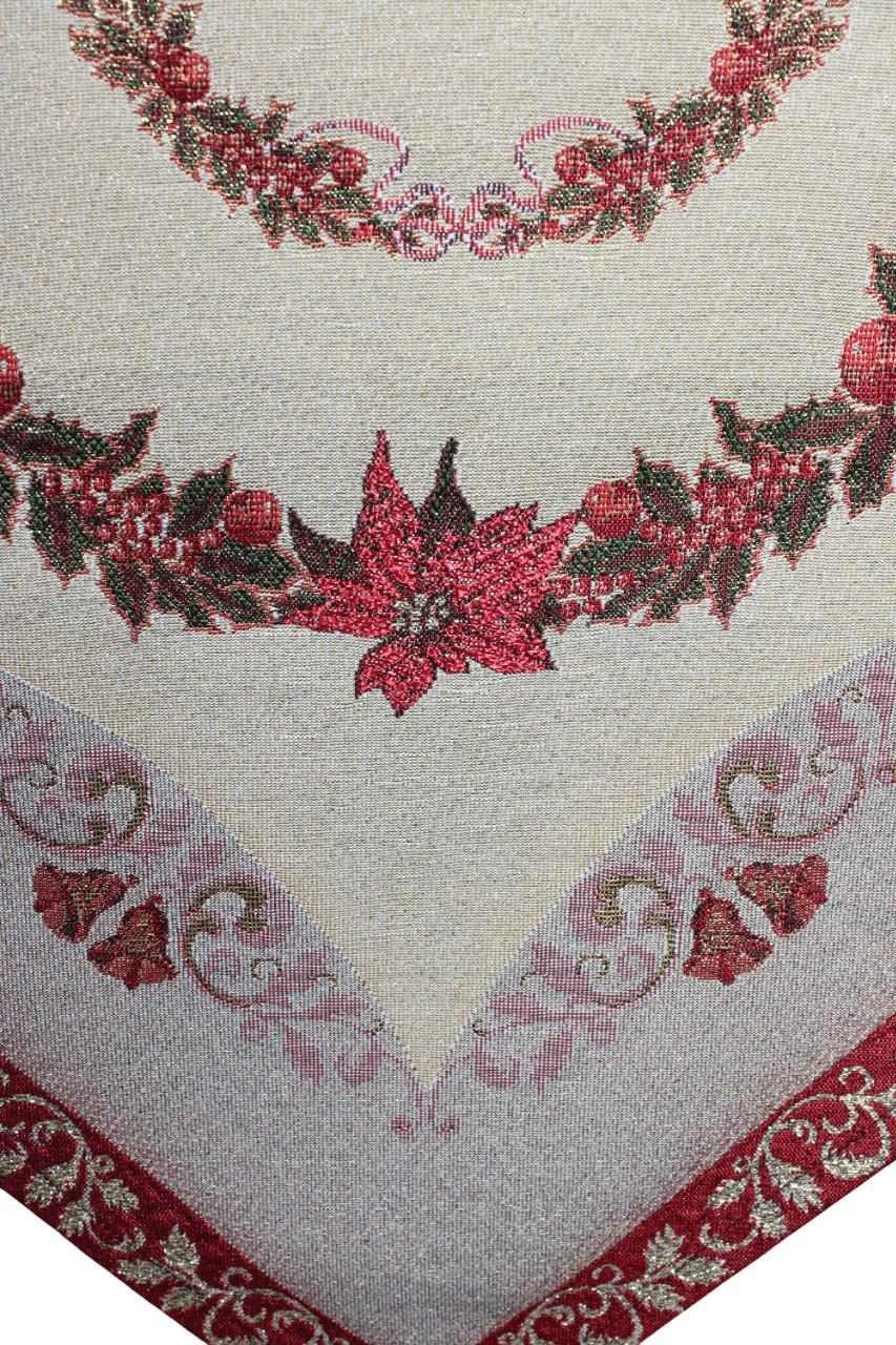 BELIEVE ÇELENKLİ JAKARLI DOKUMA GOBLEN DEKORATİF  SİMLİ YILBAŞI RUNNER 40*180