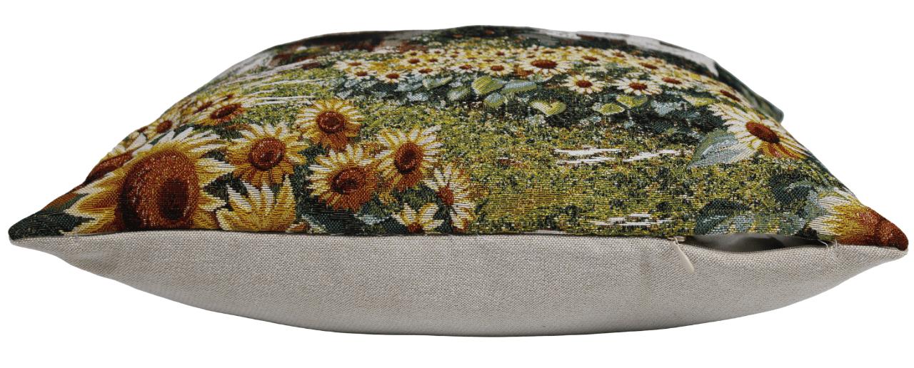 BELIEVE CONNEL JAKARLI DOKUMA GOBLEN DEKORATİF  AYÇİÇEĞİ MANZARLI KIRLENT KILIFI45*45