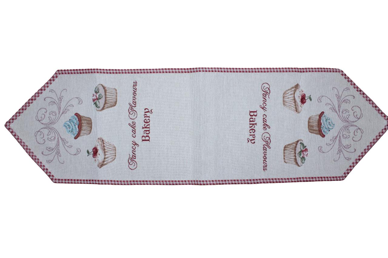 BELIEVE CUPCAKE JAKARLI DOKUMA GOBLEN DEKORATİF   RUNNER 30*110 KEMİK