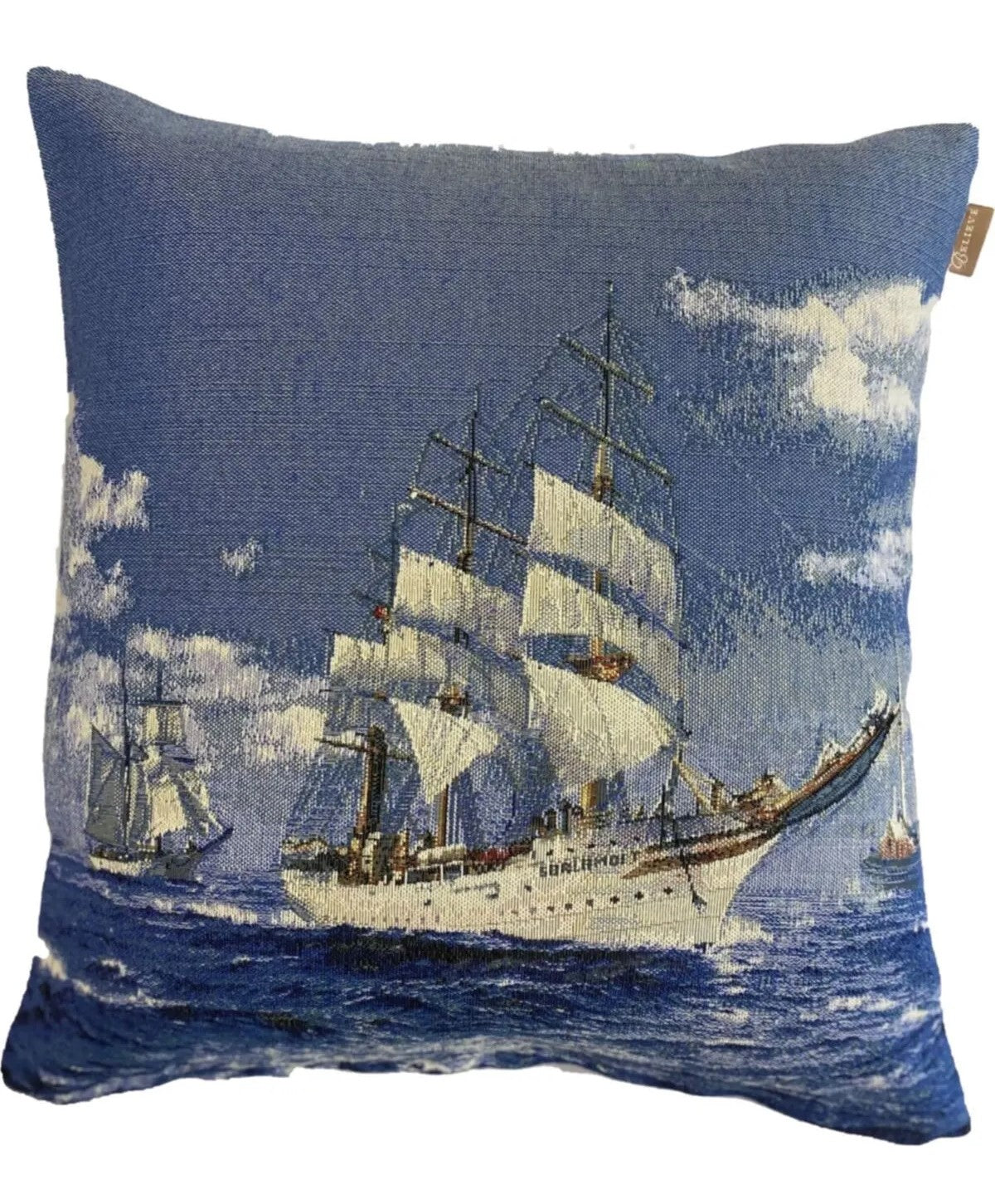 BELIEVE DENİZ MANZARASI JAKARLI DOKUMA  GOBLEN DEKORATİF KIRLENT KILIFI 45*45