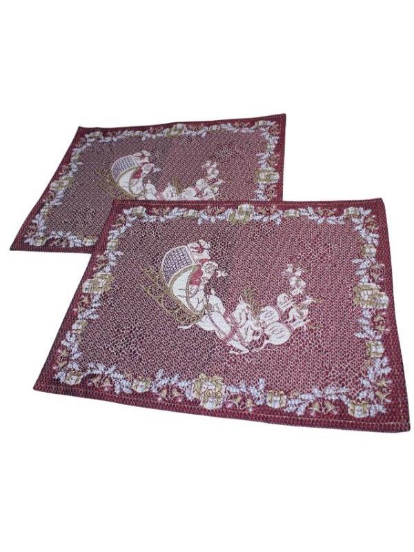 BELIEVE GEYİKLİ NOEL BABA JAKARLI DOKUMA GOBLEN  DEKORATİF SİMLİ YILBAŞI AMERİKAN SERVİS 2Lİ  33*43