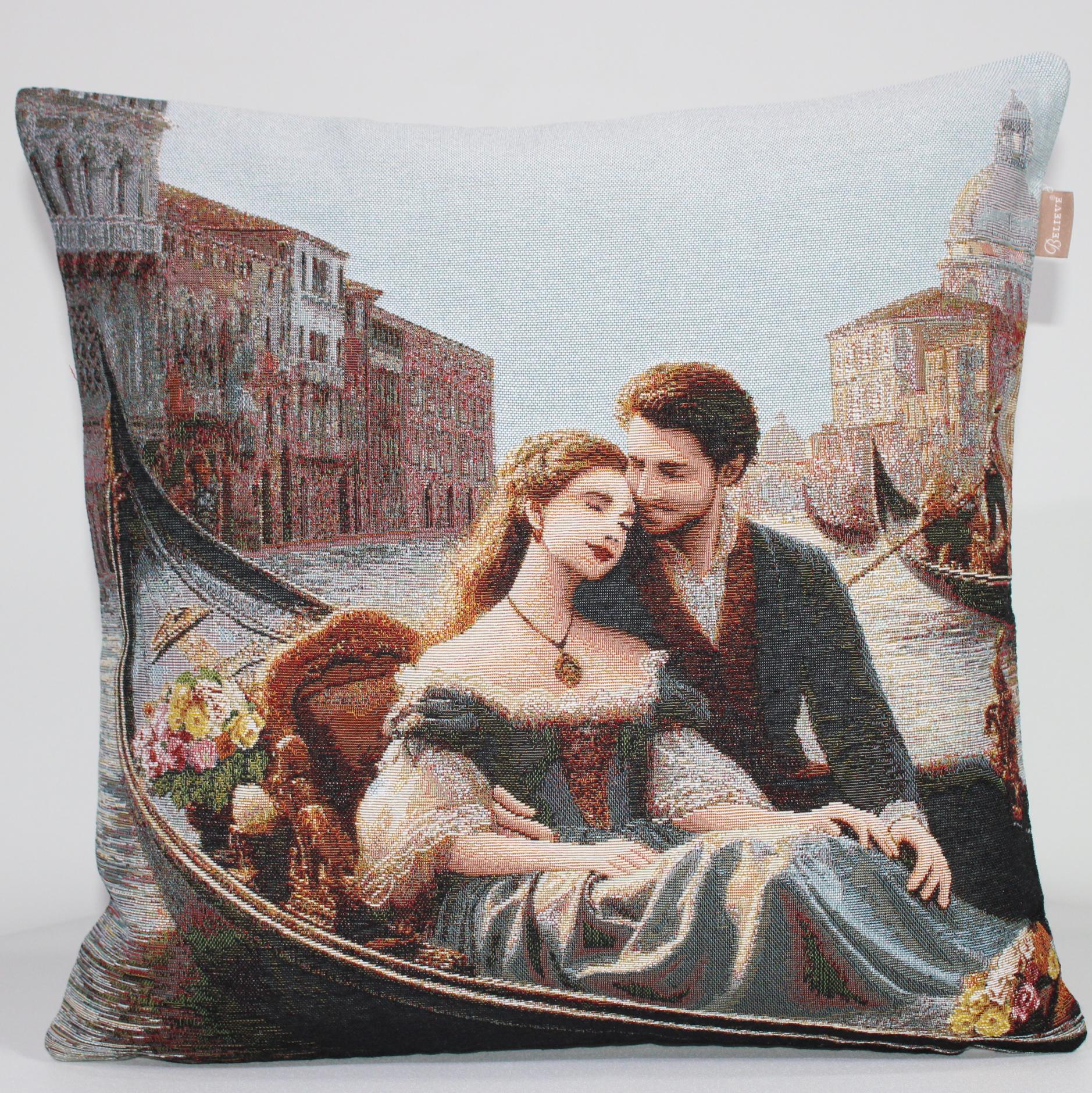 BELIEVE GONDOL JAKARLI DOKUMA GOBLEN DEKORATİF PİNTEREST KIRLENT 45*45