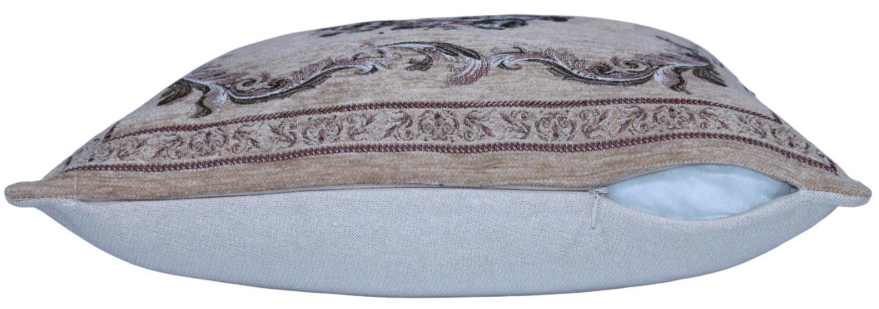 BELIEVE İLKAY JAKARLI DOKUMA GOBLEN DEKORATİF  ŞÖNİLLİ S.KAHVE KIRLENT KILIFI 45*45