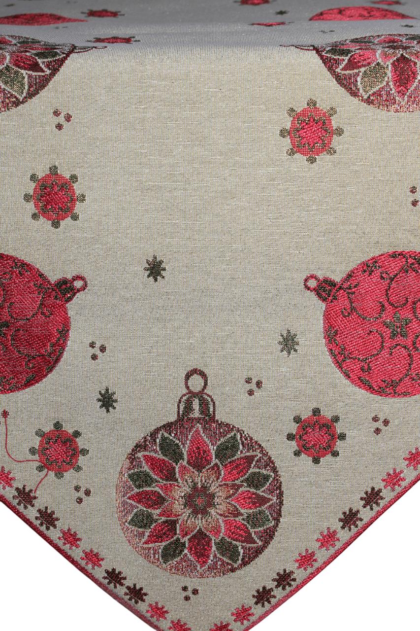 BELIEVE IŞIKLI TOPLAR JAKARLI DOKUMA GOBLEN  SİMLİ DEKORATİF YILBAŞI RUNNER 40*150