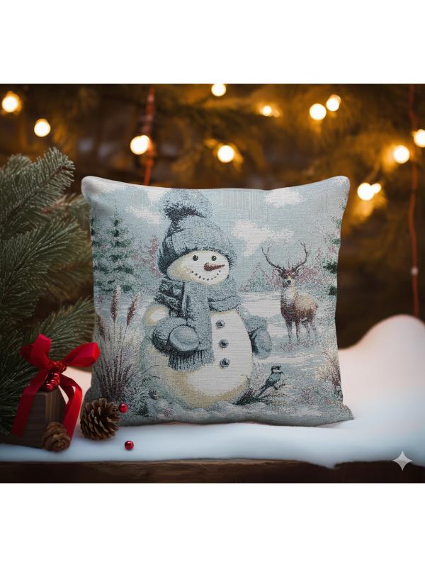 BELIEVE KARDAN ADAM YILBAŞI JAKARLI DOKUMA GOBLEN  DEKORATİF SİMLİ KIRLENT 45*45