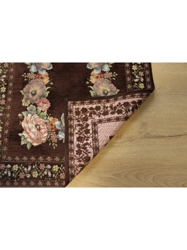 BELİEVE KINAY ACI KAHVE JAKARLI DOKUMA GOBLEN  DEKORATİF ASTARSIZ SAÇAKSIZ ŞÖNİLLİ SECCADE 70*115