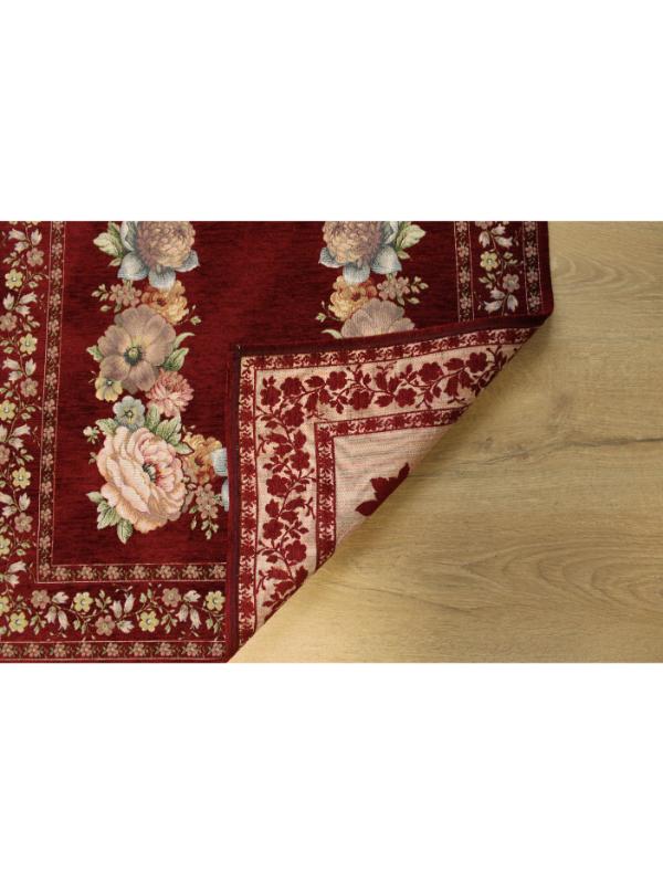 BELİEVE KINAY BORDO JAKARLI DOKUMA GOBLEN  DEKORATİF ASTARSIZ SAÇAKSIZ ŞÖNİLLİ SECCADE 70*115