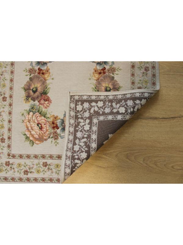 BELİEVE KINAY GRİ JAKARLI DOKUMA GOBLEN DEKORATİF  ASTARSIZ SAÇAKSIZ ŞÖNİLLİ SECCADE 70*115