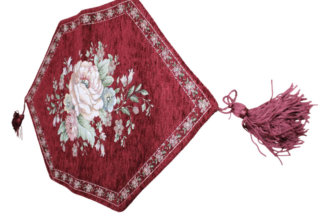 BELIEVE KINAY JAKARLI DOKUMA GOBLEN DEKORATİF RUNNER 30*55 BORDO