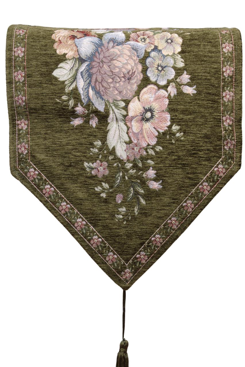 BELIEVE KINAY JAKARLI DOKUMA GOBLEN DEKORATİF  RUNNER 30*110 ZEYTUNİ