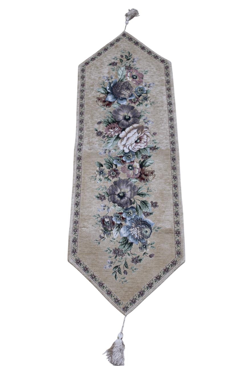 BELIEVE KINAY JAKARLI DOKUMA GOBLEN DEKORATİF RUNNER 30*150 SÜTLÜ KAHVE