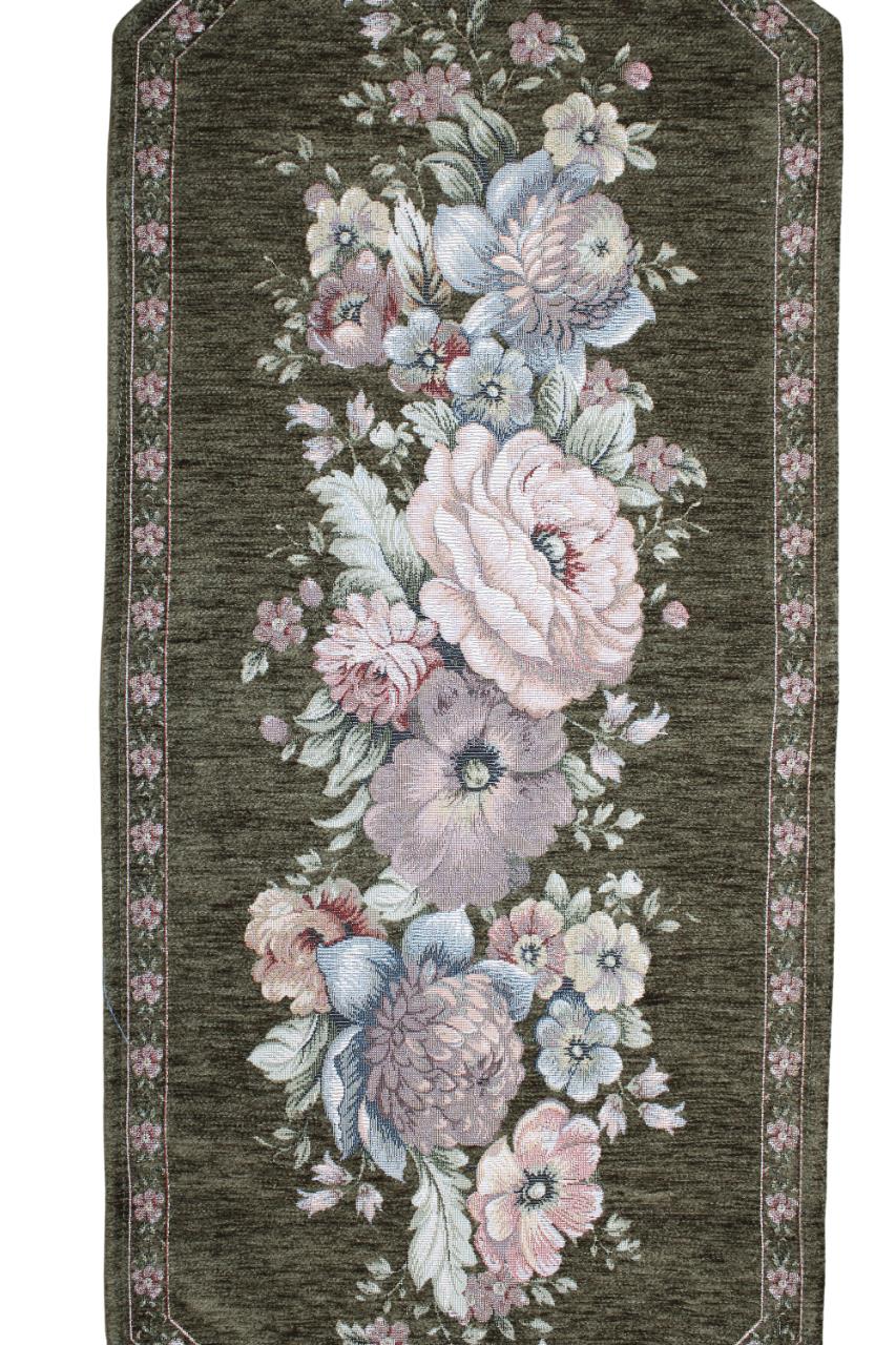 BELIEVE KINAY JAKARLI DOKUMA GOBLEN DEKORATİF  RUNNER 30*150 ZEYTUNİ