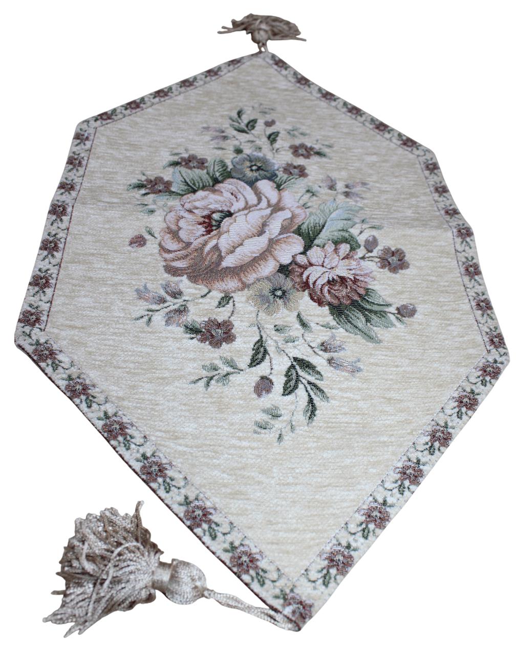 BELIEVE KINAY JAKARLI DOKUMA GOBLEN  DEKORATİF RUNNER 30*55 KREM