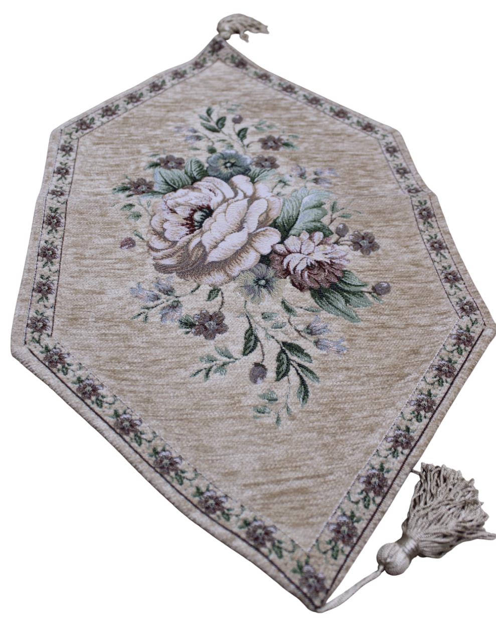 BELIEVE KINAY JAKARLI DOKUMA GOBLEN DEKORATİF RUNNER 30*55 SÜTLÜ KAHVE