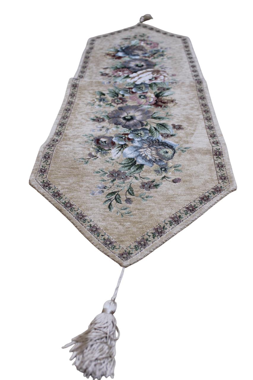 BELIEVE KINAY JAKARLI DOKUMA GOBLEN DEKORATİF  RUNNER 30*100 SÜTLÜ KAHVE