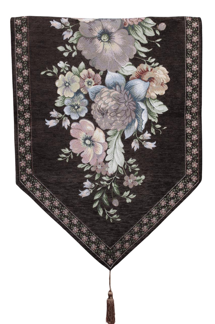 BELIEVE KINAY JAKARLI DOKUMA GOBLEN  DEKORATİF   RUNNER 45*150 ACI KAHVE