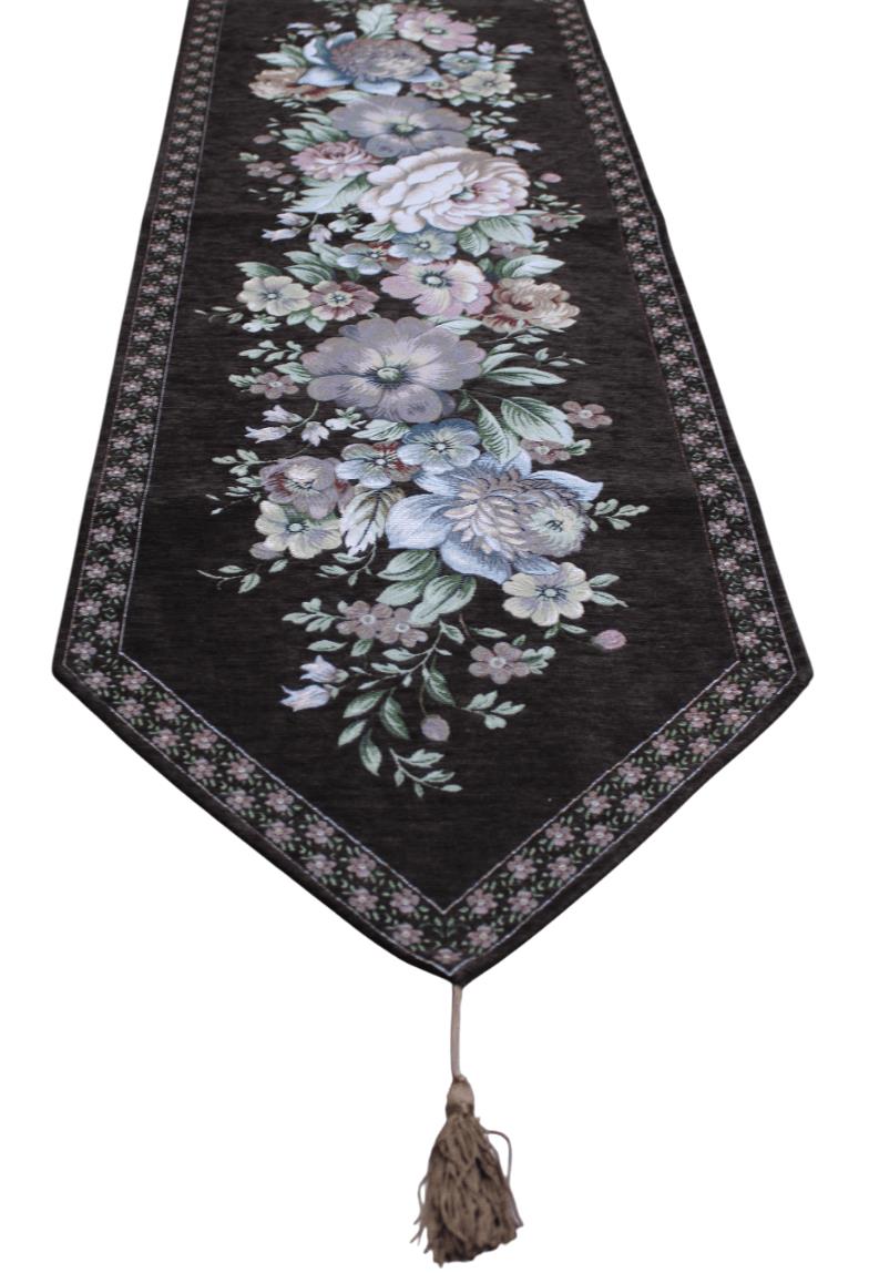 BELIEVE KINAY JAKARLI DOKUMA GOBLEN  DEKORATİF   RUNNER 45*150 ACI KAHVE