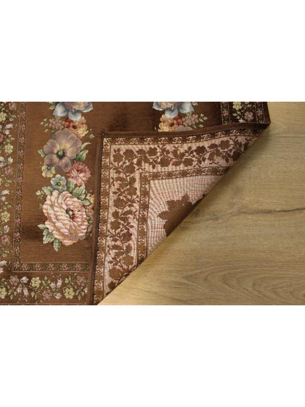 BELİEVE KINAY KAHVE JAKARLI DOKUMA GOBLEN DEKORATİF ASTARSIZ SAÇAKSIZ ŞÖNİLLİ SECCADE 70*115