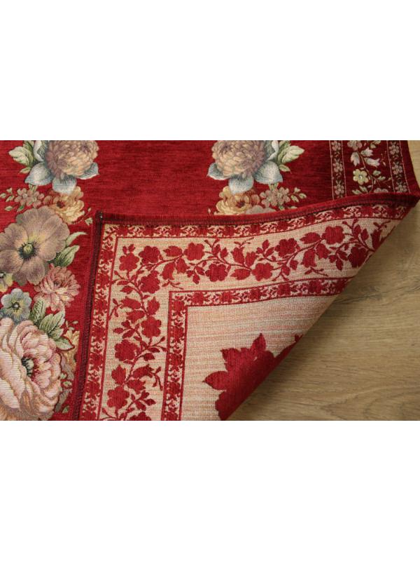 BELİEVE KINAY KIRMIZI JAKARLI DOKUMA GOBLEN  DEKORATİF ASTARSIZ SAÇAKSIZ ŞÖNİLLİ SECCADE 70*115