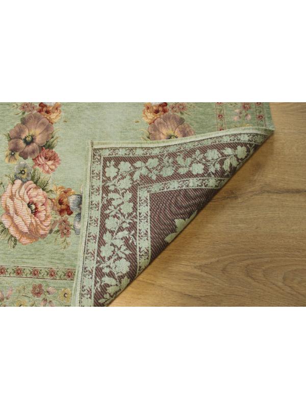 BELİEVE KINAY MİNT YEŞİL JAKARLI DOKUMA GOBLEN  DEKORATİF ASTARSIZ SAÇAKSIZ ŞÖNİLLİ SECCADE 70*115