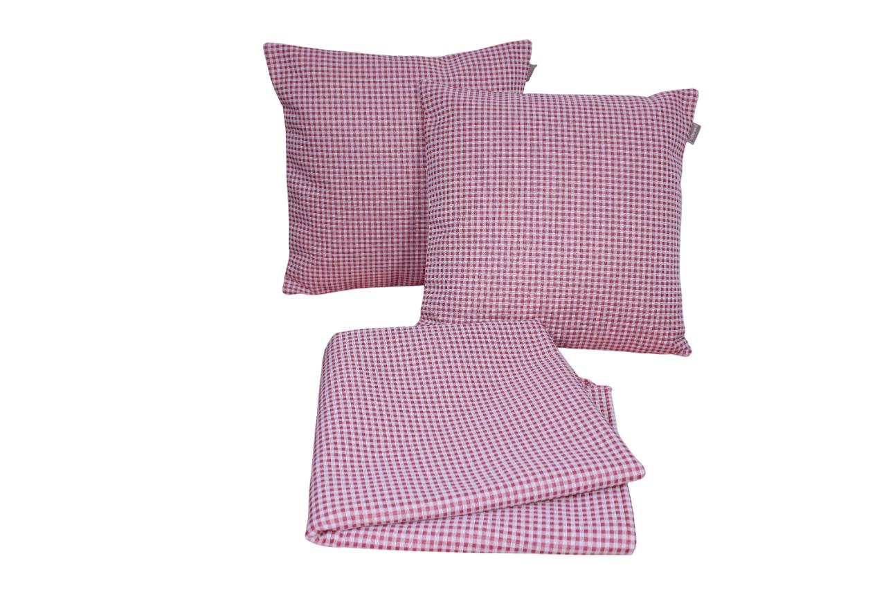 BELIEVE KIRMIZI PÖTİKARE JAKARLI DOKUMA GOBLEN   DEKORATİF MASA ÖRTÜSÜ VE KIRLENT KILIFI  3LÜ  PİKNİK SETİ