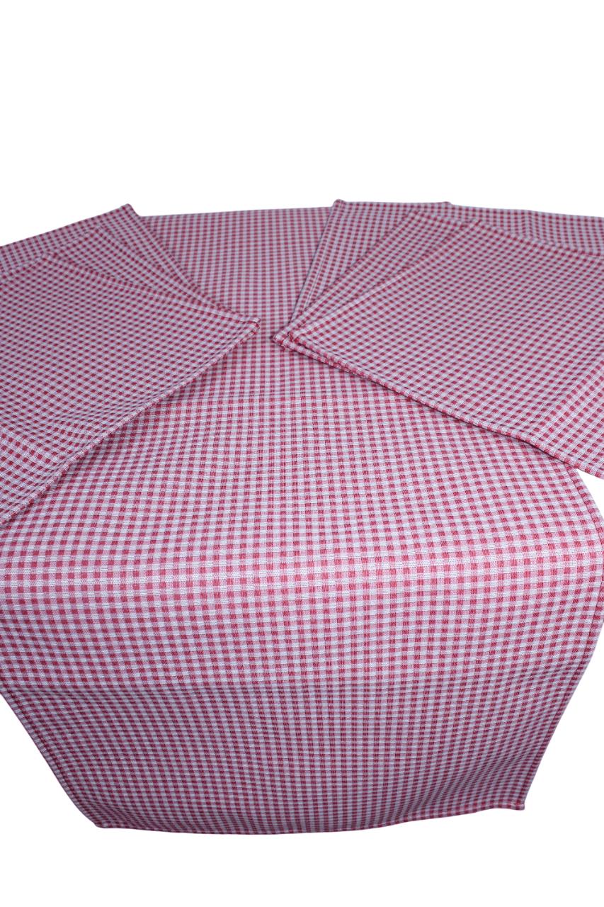 BELIEVE KIRMIZI PÖTİKARE JAKARLI DOKUMA GOBLEN  DEKORATİF RUNNER VE AMERİKAN SERVİSİ 7Lİ  PİKNİK SETİ