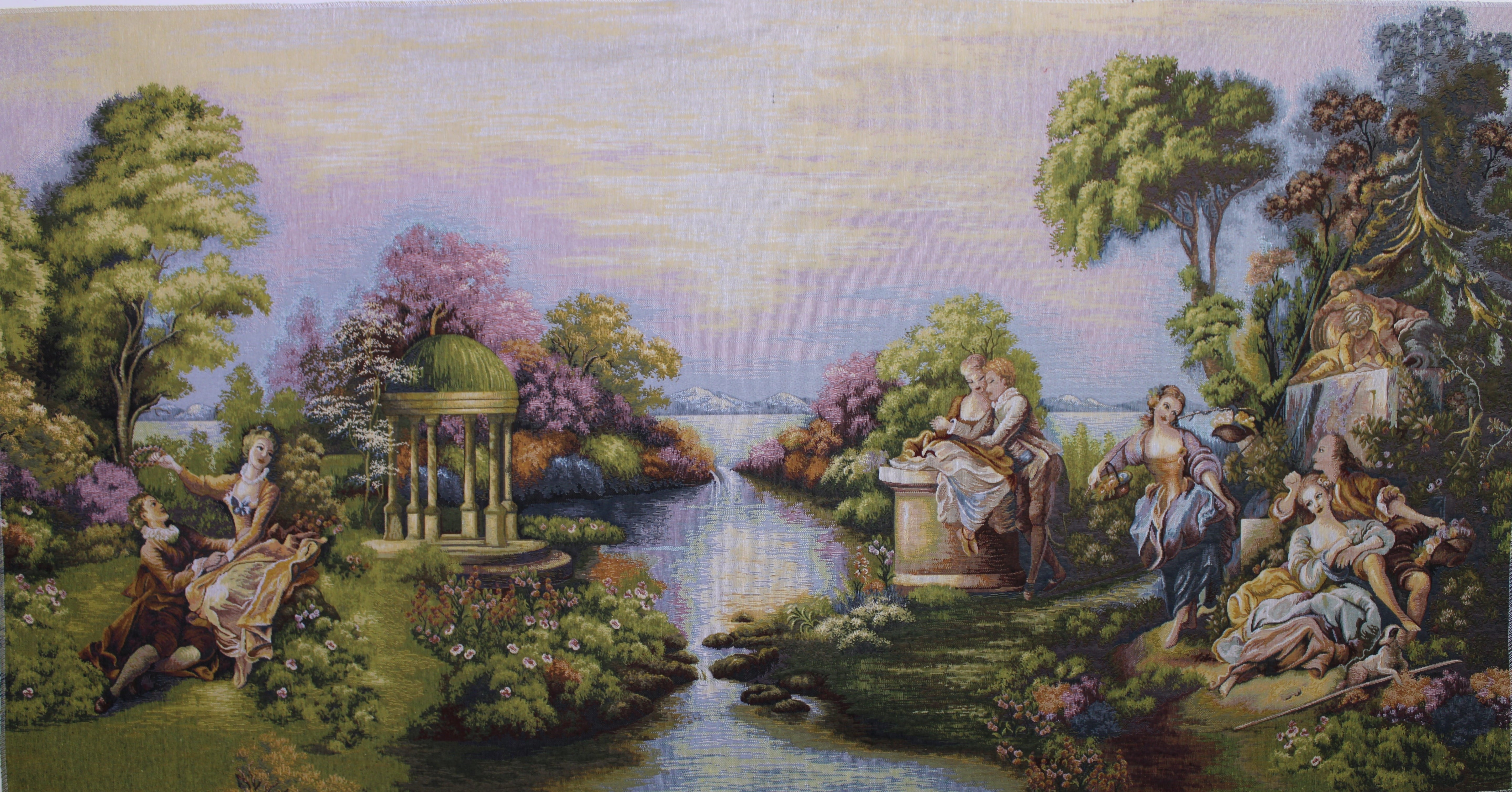 BELIEVE KUMRU VADİ JAKARLI DOKUMA GOBLEN  DEKORATİF İNSANLI ÇERÇEVESİZ PANO TABLO 70*140