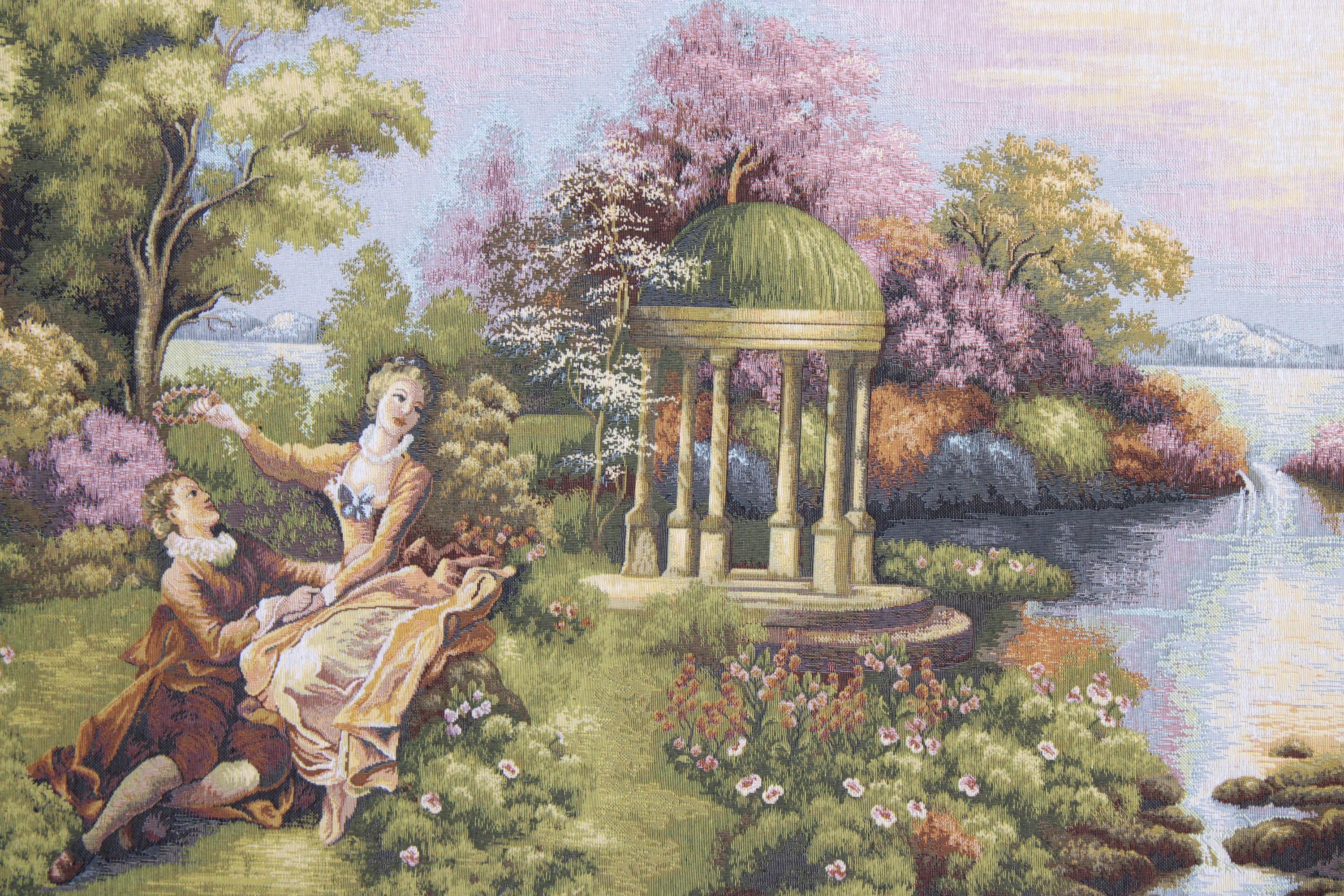 BELIEVE KUMRU VADİ JAKARLI DOKUMA GOBLEN  DEKORATİF İNSANLI ÇERÇEVESİZ PANO TABLO 70*140