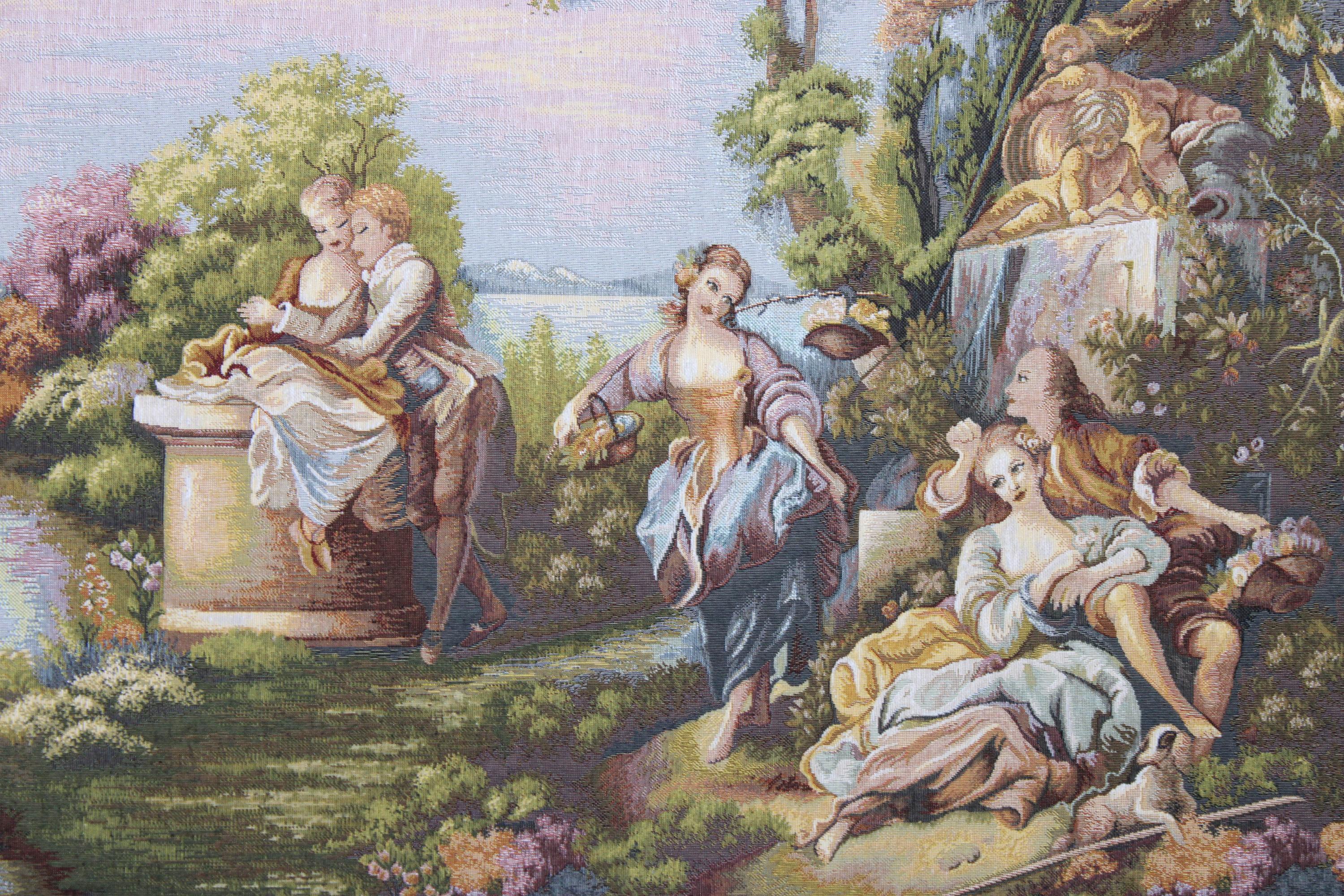 BELIEVE KUMRU VADİ JAKARLI DOKUMA GOBLEN  DEKORATİF İNSANLI ÇERÇEVESİZ PANO TABLO 70*140