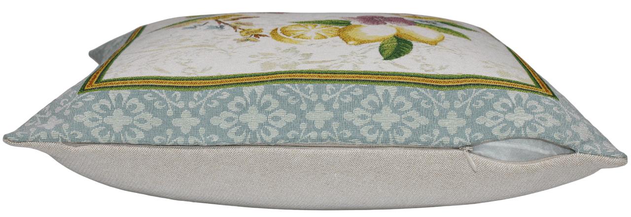 BELIEVE LEMON JAKARLI DOKUMA GOBLEN  DEKORATİF  LİMON ÇİÇEKLİ KIRLENT KILIFI 45*45