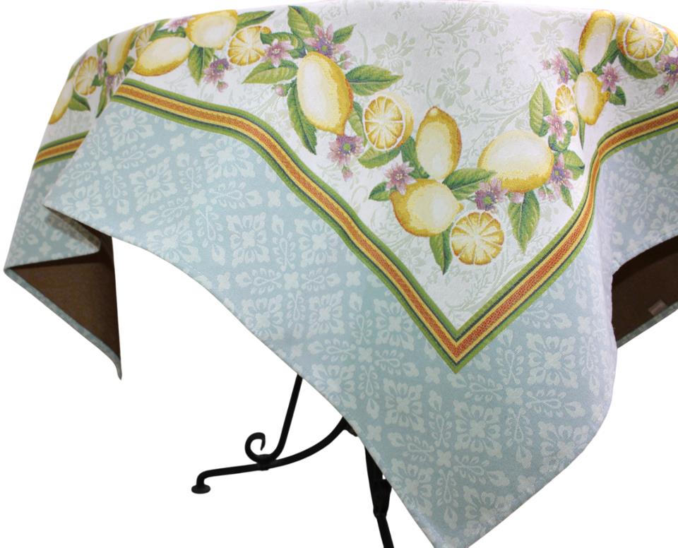 BELIEVE LEMON JAKARLI DOKUMA GOBLEN DEKORATİF    MASA ÖRTÜSÜ SARI MEYVELİ 140*140