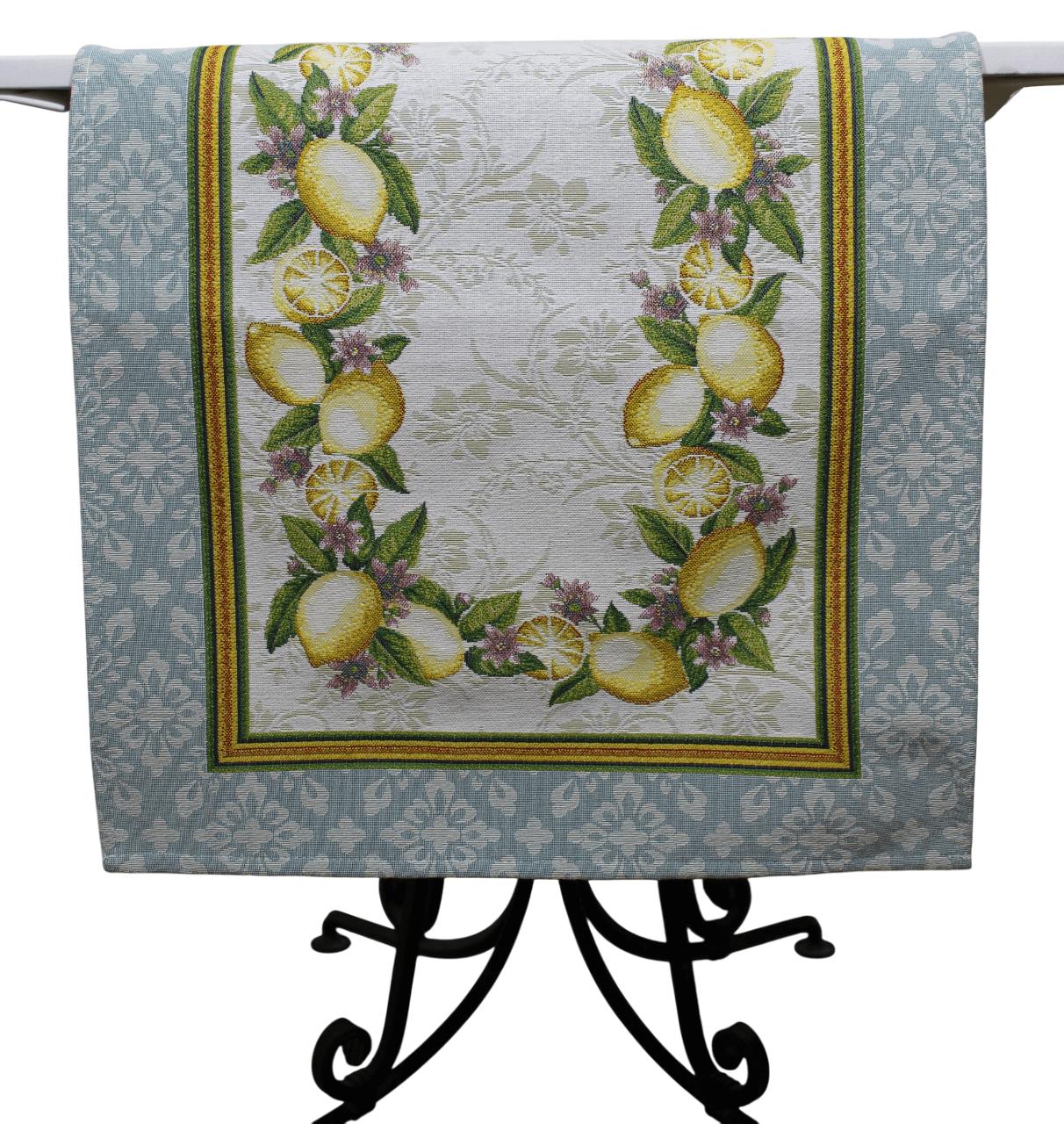 BELIEVE LEMON JAKARLI DOKUMA GOBLEN  DEKORATİF  RUNNER SARI MEYVELİ 45*120