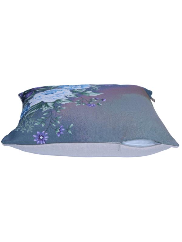 BELİEVE MAVİ GÜL VE MOR ZAMBAK JAKARLI DOKUMA  GOBLEN DEKORATİF 45*45 KIRLENT