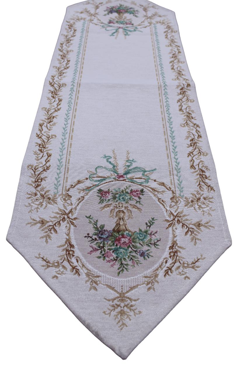 BELIEVE MEDALLİON JAKARLI DOKUMA GOBLEN  DEKORATİF RUNNER 30*110
