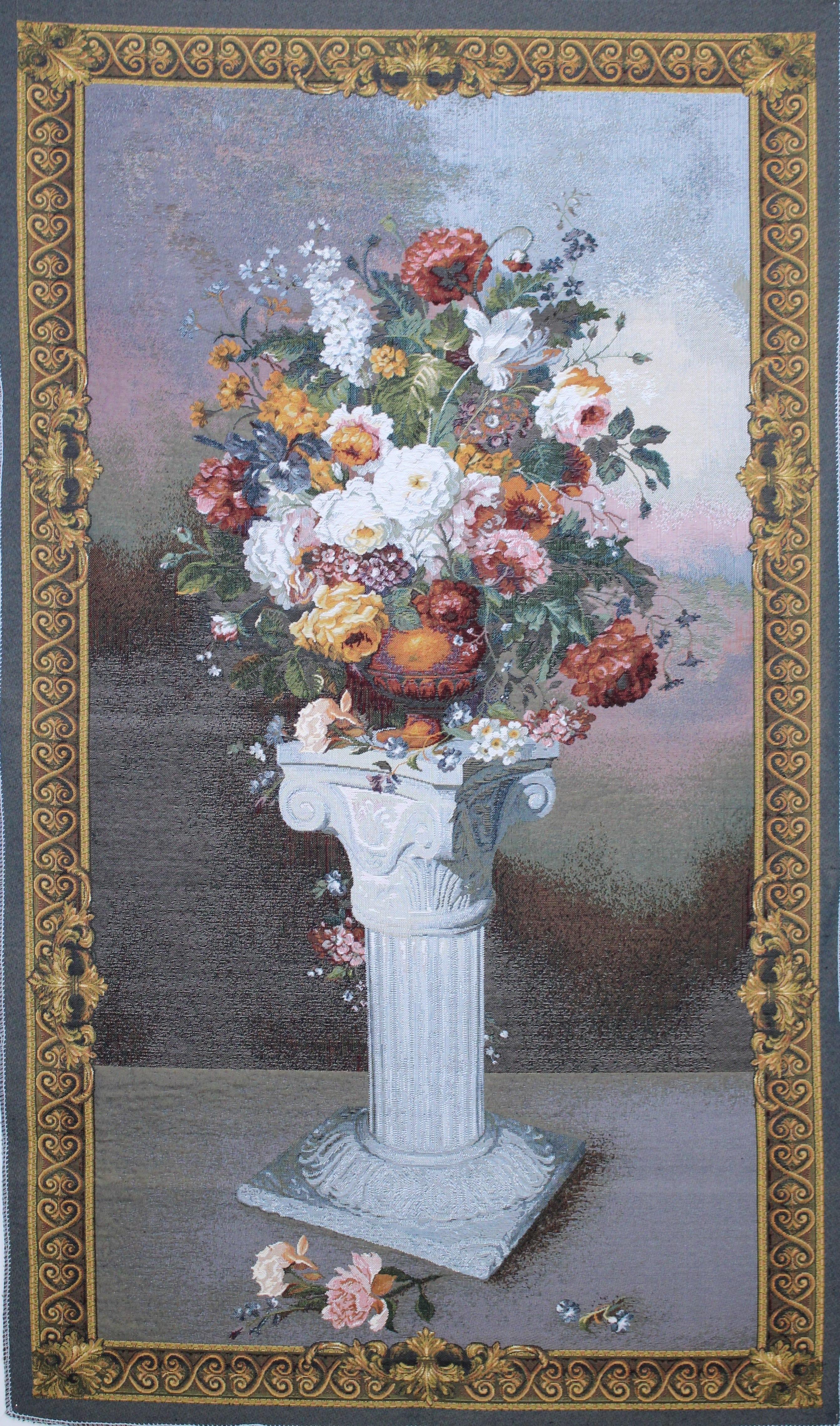 BELIEVE NİLÜFER  JAKARLI DOKUMA GOBLEN  DEKORATİF  SÜTUNLU ÇERÇEVESİZ PANO 70*120