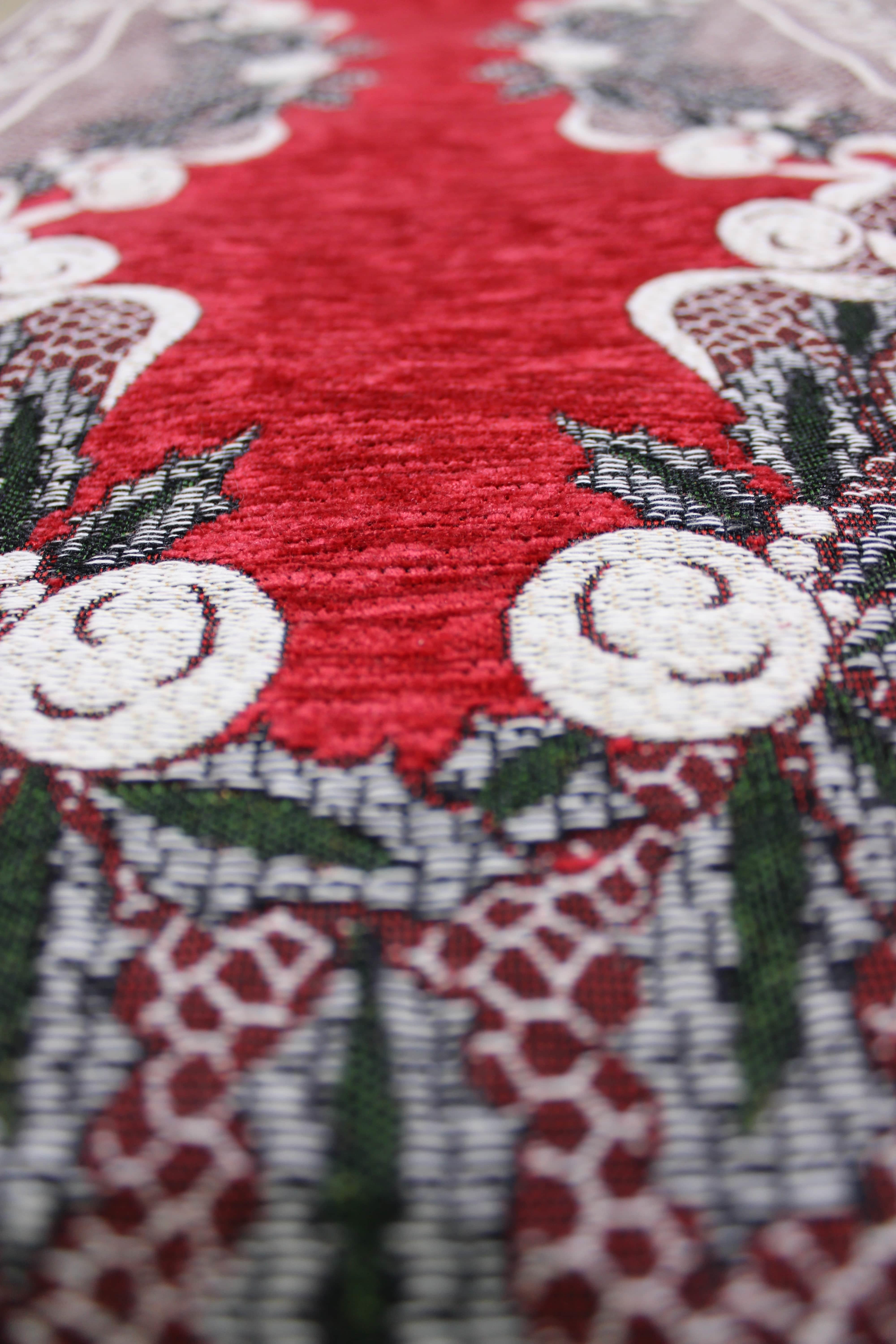 BELIEVE NOEL ÇELENGİ JAKARLI DOKUMA GOBLEN  ŞÖNİLLİ DEKORATİF YILBAŞI RUNNER 40*150