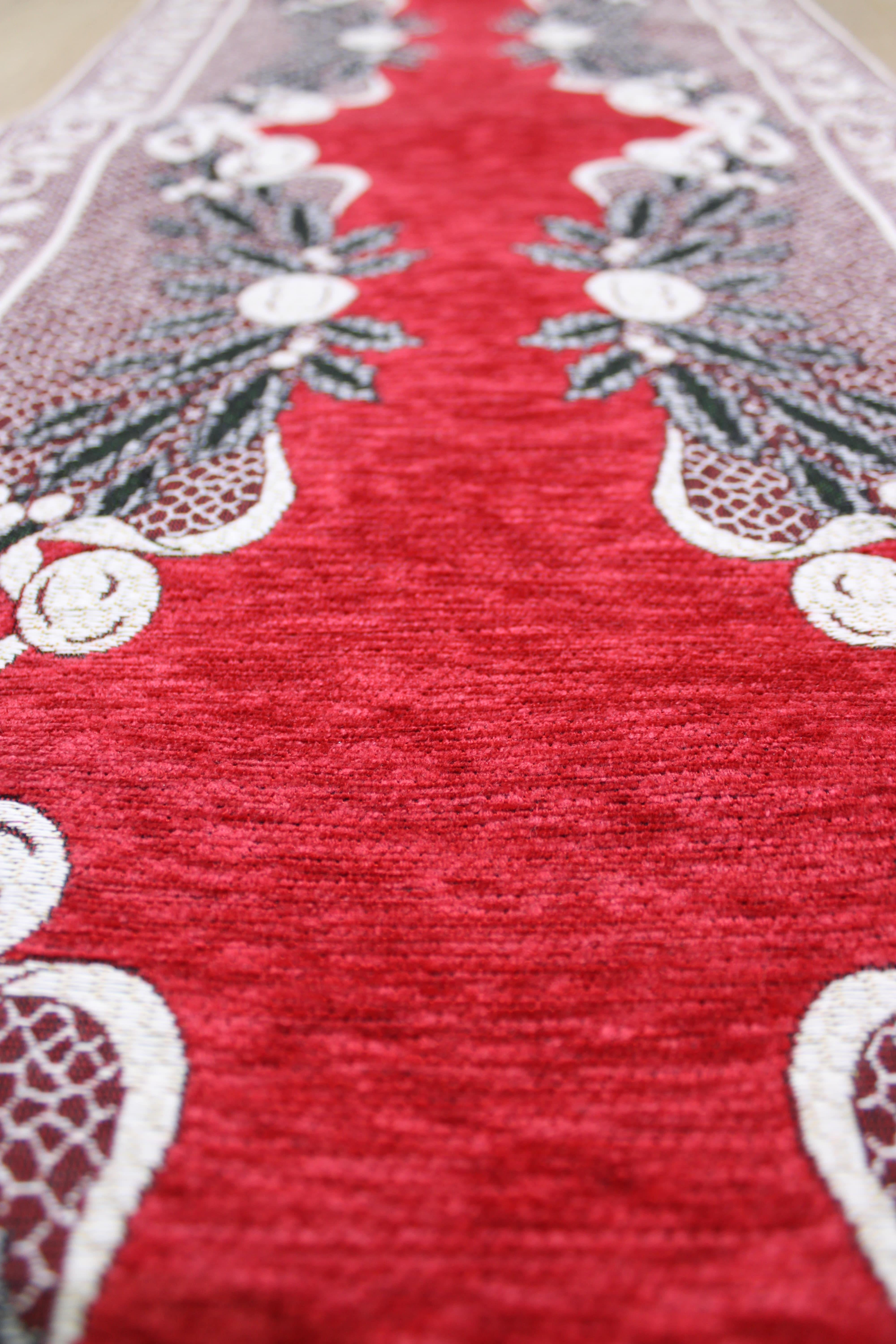 BELIEVE NOEL ÇELENGİ JAKARLI DOKUMA GOBLEN  ŞÖNİLLİ DEKORATİF YILBAŞI RUNNER 40*150