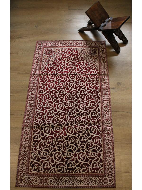 BELIEVE ÖZNUR GOBLEN JAKARLI DOKUMA ŞÖNİL SİMLİ   ASTARSIZ SAÇAKSIZ BORDO SECCADE  70x120