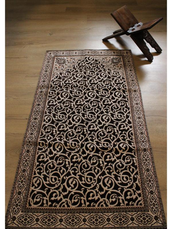 BELIEVE ÖZNUR JAKARLI DOKUMA GOBLEN DEKORATİF ŞÖNİL SİMLİ  ASTARSIZ SAÇAKSIZ ACI KAHVE 70x120