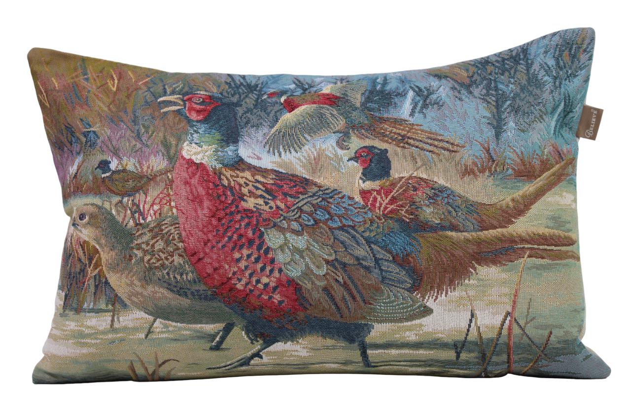 BELIEVE PEACOCK JAKARALI DOKUMA  GOBLEN DEKORATİF KIRLENT KILIFI 35*50