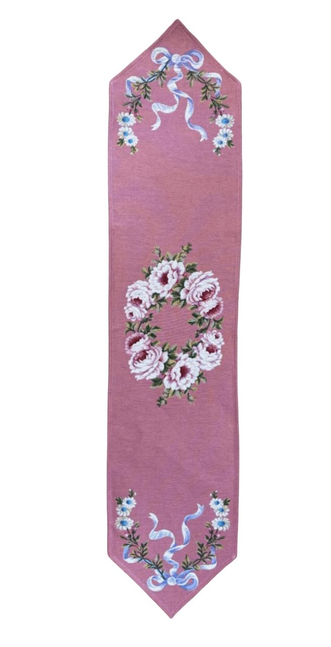 BELIEVE PEMBE RÜYA JAKARLI DOKUMA  GOBLEN DEKORATİF RUNNER 30*110 cm