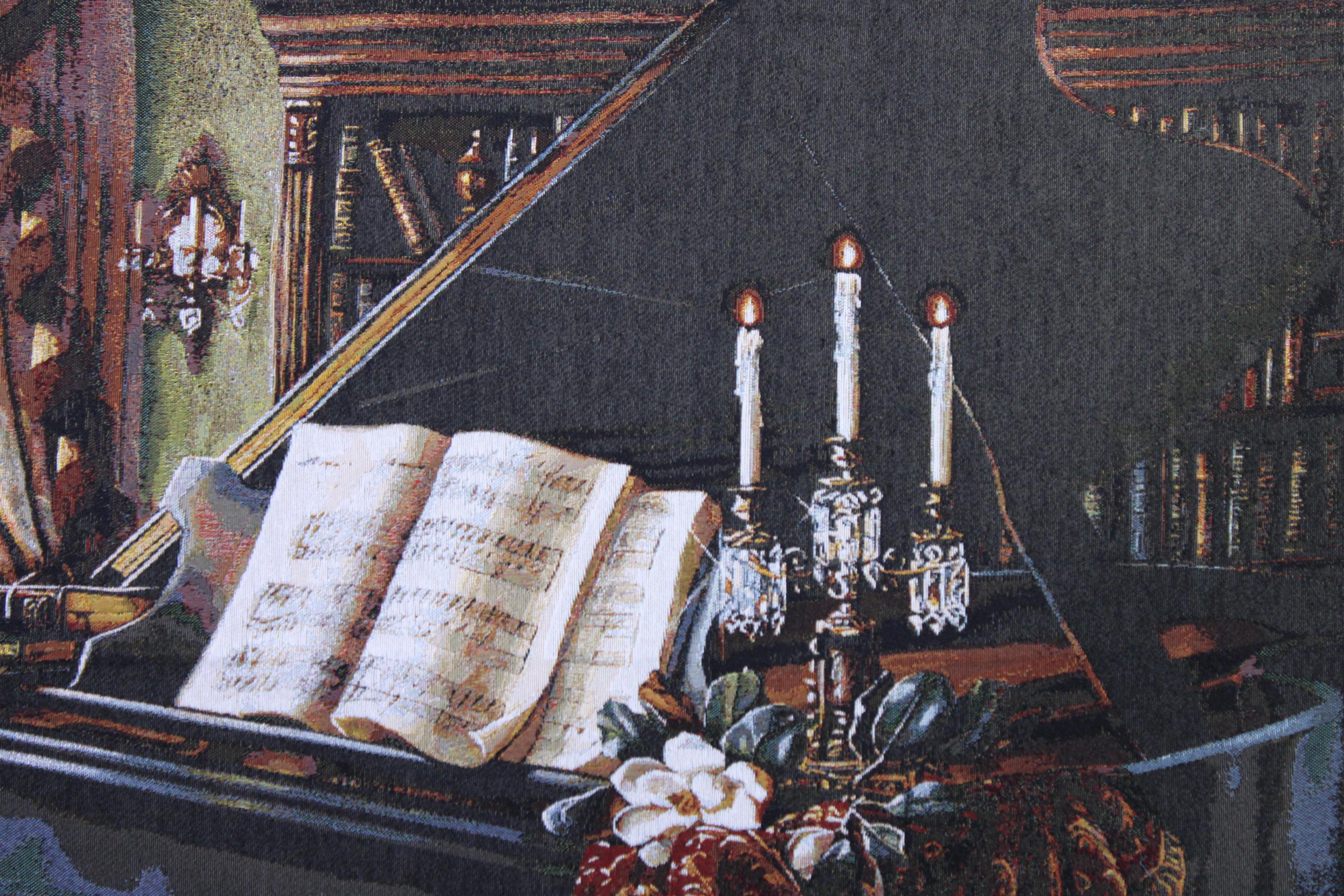 BELIEVE  PİYANO DOKUMA GOBLEN  DEKORATİF ÇERÇEVESİZ PANO TABLO 70*110