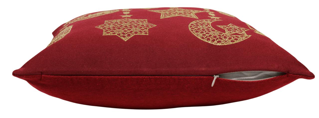 BELIEVE RAMAZAN FENER JAKARLI DOKUMA GOBLEN   DEKORATİF KIRMIZI SİMLİ KIRLENT KILIFI  45*45
