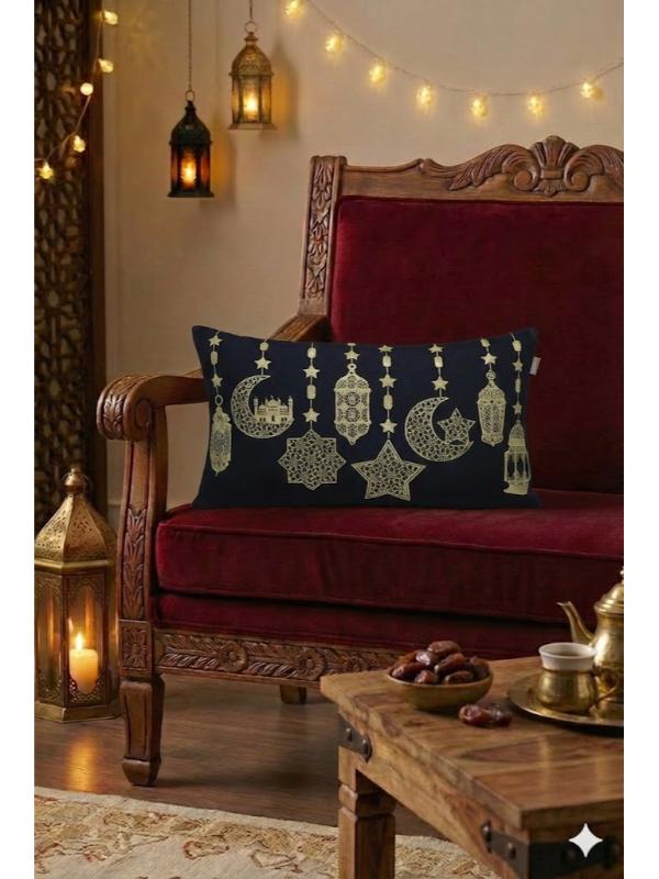 BELIEVE RAMAZAN FENER JAKARLI DOKUMA GOBLEN  DEKORATİF SİYAH SİMLİ  KIRLENT KILIFI 30*55