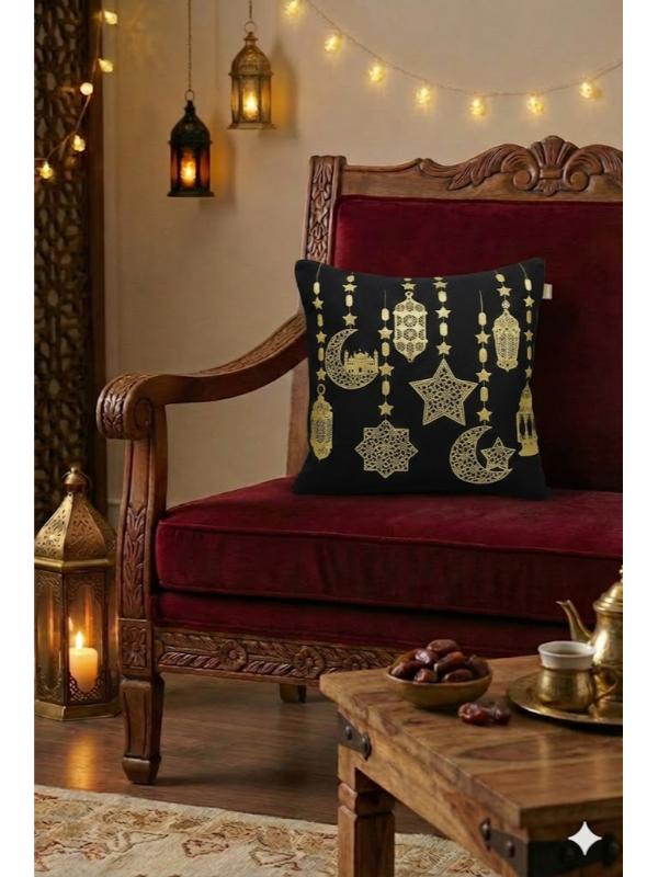 BELIEVE RAMAZAN FENER  JAKARLI DOKUMA GOBLEN   DEKORATİF SİYAH SİMLİ KIRLENT KILIFI 45*45