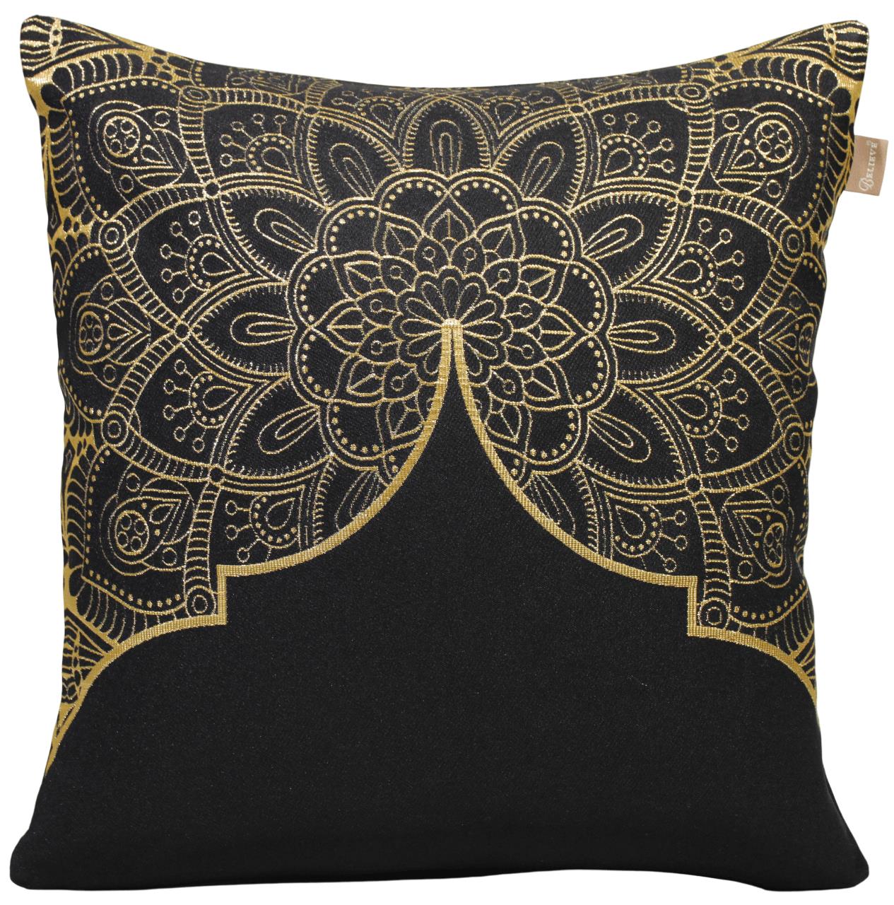 BELIEVE RAMAZAN JAKARLI DOKUMA GOBLEN  DEKORATİF SİYAH SİMLİ KIRLENT KILIFI 45*45